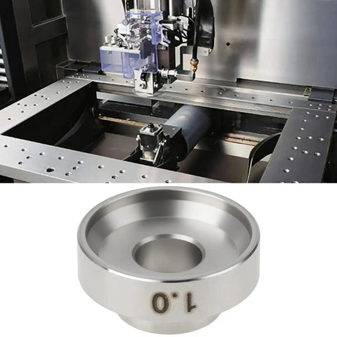 Pro Grade Upper Jet Nozzle 1.0 mm Replacement for Sodick EDM Wire Cut Machines, 15x7 mm stainless steel ceramic, shown installed