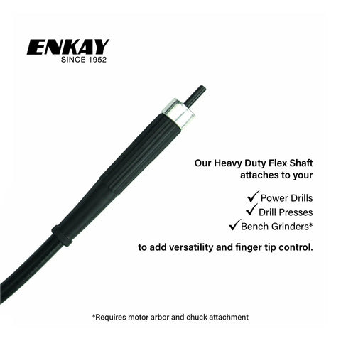 Heavy Duty Flex Shaft With 1/4 Inch Keyless Chuck 56 Inch Drill Extension Cable For Power Drills And Bench Grinders