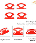 Rock Solid Carbon Steel Tie Down Hooks Four Pack For Ford Maverick 2022 To 2025, red cleat anchors, 4 pieces, secure hauling, close-up view.