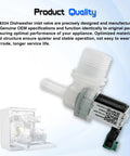 Dishwasher Water Inlet Valve Replacement For Bosch And Thermador OEM 10023852 image with product quality text.