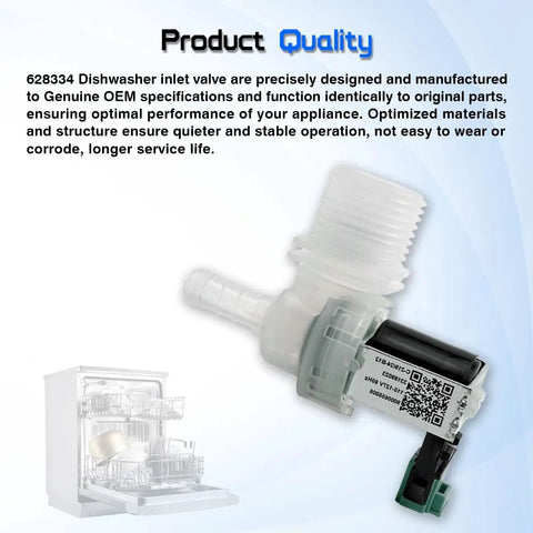 Dishwasher Water Inlet Valve Replacement For Bosch And Thermador OEM 10023852 image with product quality text.