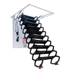 No Sweat Electric Attic Ladder With One Touch Remote Control Pull Down Telescoping Loft Stairs automatic retractable access steps.
