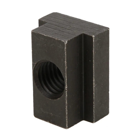 Beefy High Strength T Slot Nut With Black Oxide Finish Threaded For A Tight Rock Solid Fit In Machine Tool Table Slots Undersized For Precise T Slot Alignment In 45 Steel Construction, black oxide 45 steel T-slot nut