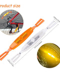 Two Pairs Universal Bike Wheel Reflectors For All Bikes High Visibility Spoke Covers, orange and white in different views