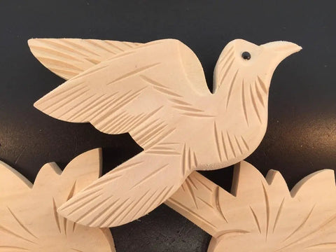 Wood Cuckoo Clock Top Piece Replacement For Medium Size Unfinished DIY Clock Assembly Kit Build Repair bird carving