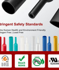 Red Heat Shrink Tubing Kit 300 Pieces With 1.77 Inch Lengths In Seven Sizes 3 To 1 Shrink Ratio Marine Grade safety standards