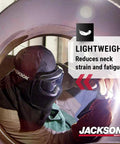 Welder using Rebel Welding Mask With Digital Auto Darkening ADF Shield Hood Lightweight Flame Resistant Gear in metal pipe