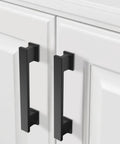 Easy Install Matte Black Cabinet Handles 2 Pack 5 Inch Center To Center Drawer Pulls on white cabinet doors