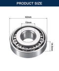 Two Pack 30302 Tapered Roller Bearing Cone And Cup Set With 15Mm Bore, 42Mm OD, 14.5Mm Cup Width, Chrome Steel ABEC 3, Pre Lubricated