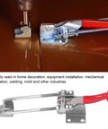 Quick Release Toggle Clamp with Adjustable Span for Vertical Clamping, Delivers 318 Kg Holding Power in use during welding