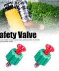 Two green plastic pressure relief valves with red tops for 3L/5L/8L backpack garden sprayers