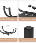 Heavy Duty 29 Inch Firewood Rack For Indoor Or Outdoor Use Sturdy Iron Log Holder with portable handle and plastic cover protection