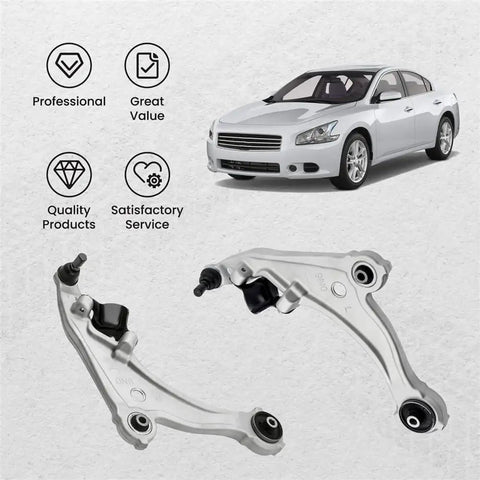 Nissan Front Lower Control Arm Kit With Bushings Twin Pack LH RH For 2009 2014 Models 521-723 Direct Fit Beefy Steel Construction