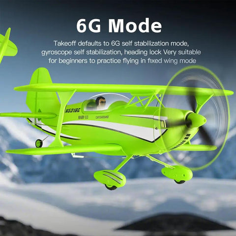 Classic Warbird RC Biplane For Adults And Beginners, 4CH 2.4G Remote, Brushless Motor in 6G Mode, Beech D17S Style