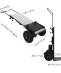 Sturdy Electric Stair Climbing Cart With Heavy Duty Handle For Moving Furniture And Appliances Fast Folding Design dimensions and features view.