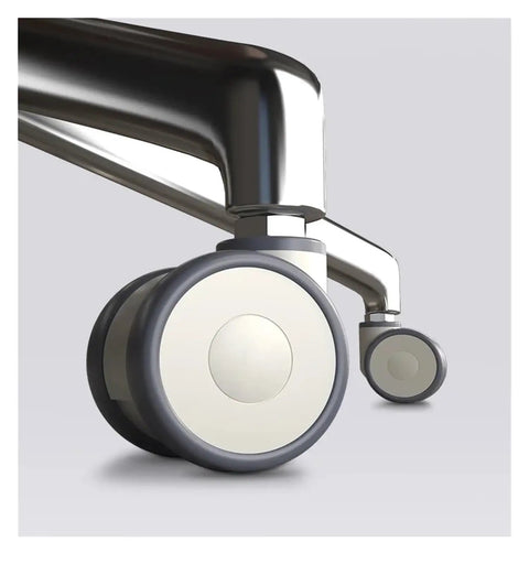 Close-up of five 2.5 Inch TPR Stem Silent Swivel Casters with built-in brakes for chairs, featuring durable polyurethane wheels.