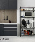 Three To Five Tier Adjustable Height Wire Shelving Unit With Heavy Duty Steel Frame And 250 Lb Per Shelf Capacity For Garage Organizer Pantry Kitchen Utility Storage Black, kitchen use