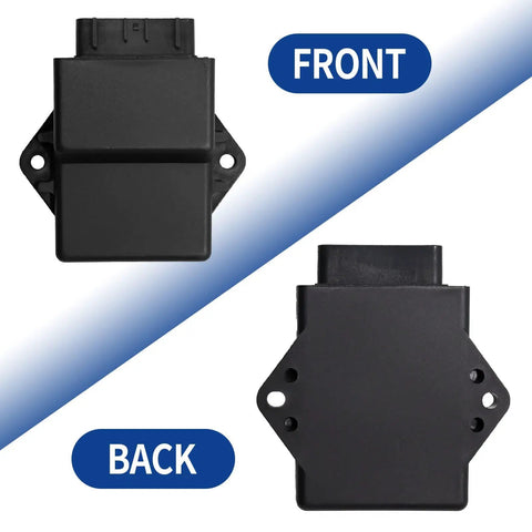 Front and back view of CDI Ignition Box Replacement For Suzuki Quadsport Z400 LTZ400 2x4 2003 2004 Plug And Play Easy Install.