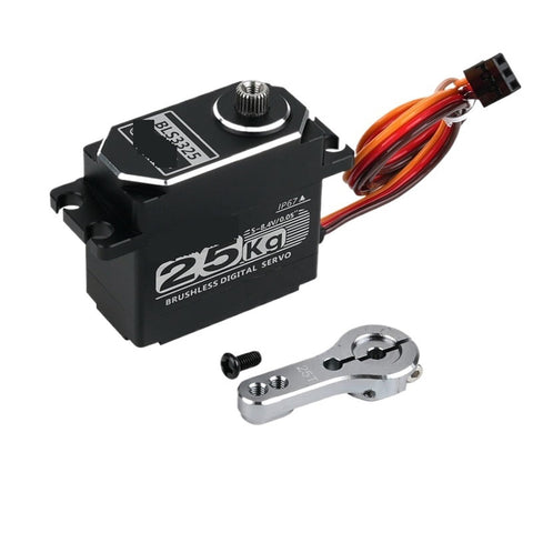 Built Tough 25Kg Brushless Digital Servo With Full Metal Gears, 360 spin mode, ideal for heavy duty RC applications.