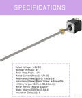 Nema 17 Lead Screw Stepper Motor Twelve Inches 310mm T8 with Brass Nut and 100cm Wiring Harness for Connector 0.4Nm 56.64oz in Bipolar High Torque 42x40 Motors 2 Phase 4 Lead for CNC and 3D Printer