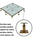 Beefy Built Tough Adjustable Floor Jacks 4.3 to 6.6 Inch Range shown supporting deck frame installation