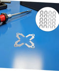 144 Piece Car Body Panel Shims Kit For DIY And Pro Auto Body Repair Shops With Steel Slotted Washer Spacers For Precise Alignment And Weather Resistant Protection On Sheet Metal Panels, steel shims on blue surface