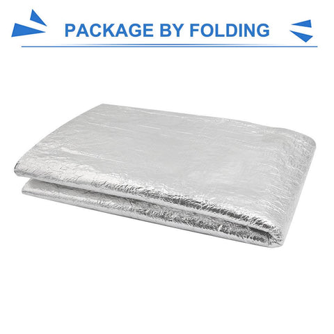 Folded Beefed Up Car And Truck Sound Deadener And Heat Shield Underlay Mat With Aluminum Foil Foam, 6 Mm Thick