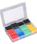 Top Notch Heat Shrink Tubing Kit With 530 Pieces Covering Every Size Needed For Electrical Insulation Wire Wrap Sleeves Perfect For Solder Joint Filament Repair And Secure Wire Connections Built From Durable Polyolefin That Swells Two To One Ratio To. open storage box with 530-piece color heat shrink tubing kit