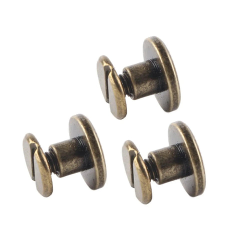 Flat Head Copper Screws And Nuts Rivet Set For Leather Crafting, Brass 8mm Decorative Studs, 20 Pc Anti Rust Fasteners Hardware