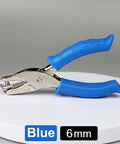 1/4 Inch Single Hole Punch Handheld Paper Punch With Soft Grip Handle, Durable Metal Construction in blue, on white background