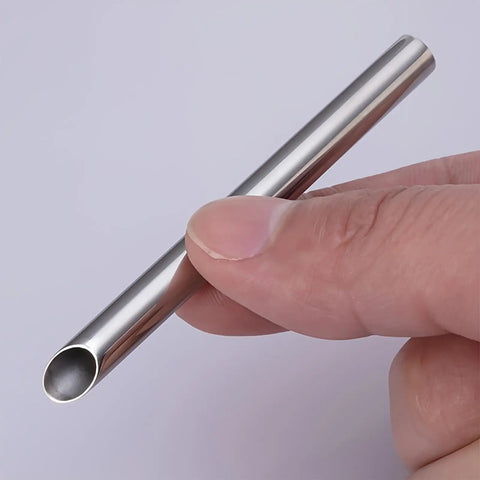 Pro Grade Surgical Steel Piercing Receiver Tube Kit 70mm Long 6Pcs Mix Sizes For Receiving Piercing Needles Body Jewelry Microblading Tools Autoclavable Safe, stainless tube held by hand