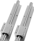 Close-up of Heavy-Duty SBR20 Linear Rail Kit with 2 Rails 1000mm and 4 SBR20UU Square Type Blocks for precise motion