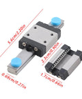 Compact Linear Motion Rail LWL7B Slider 7mm Wide 55mm Long with detailed measurements for CNC and 3D printing projects.