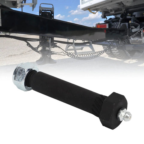 Top Shelf Steel Trailer Axle Wheel Hanger Wet Bolt With Easy Grease Zerk And Bulletproof Locknut, heavy duty bolt in focus.