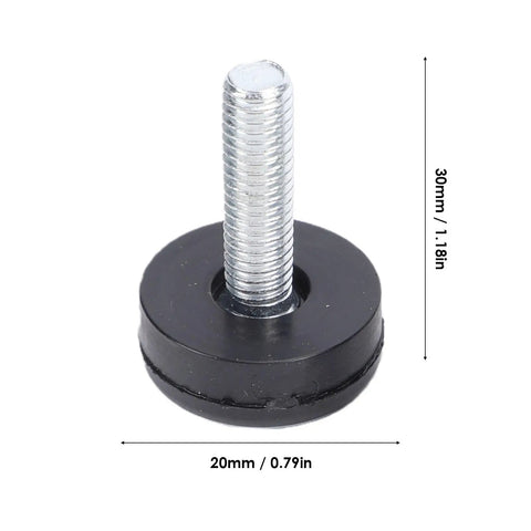 PTFE Furniture Leveler Feet 20Pcs M6 Thread Antislip Glides for tables and chairs, dimensions 30mm x 20mm, close-up view