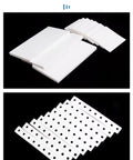 Heavy Duty PTFE Teflon Sheet 500x500mm formable gasket board, stack of sheets and perforated strips visible, ideal for DIY projects.