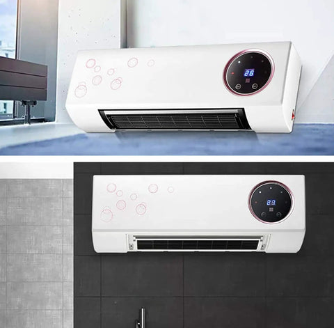 Top Tier Wall Mounted 2000W Ceramic PTC Heater For Bathrooms And Bedrooms With Remote Control Timer HD LCD Display.