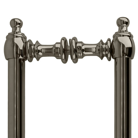 Polished Nickel 8 Inch Center-To-Center Colonial Style Back-To-Back Pull Handle With Brass Hardware Ergonomic Contoured Design