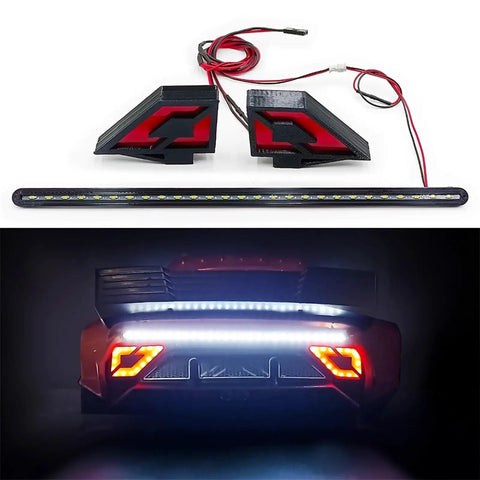 RC Light Strips Kit For 1/7 Scale Muscle Cars And Crawler RCs, Front Headlights Rear Taillights Side Marker Lights, Compatible With 6S