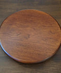 12 Inch Solid Cherry Wood Lazy Susan 360 Degree Turntable For Kitchen And Dining Countertop circular view, rich wood texture