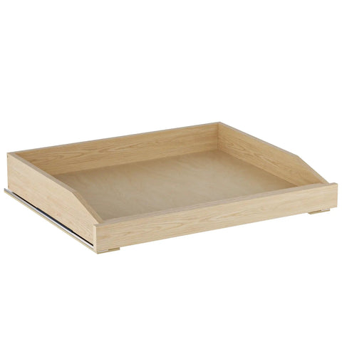 Smooth Glide Pull Out Cabinet Organizer Heavy Duty Wood Drawer Slide For Kitchen Base Cabinets And Pantry Storage With Soft Close Bottom Mount Setup, 25.5x21.5 inch wood drawer.