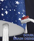 Double drain design of Foldable Portable Bathtub For Shower Stall Eco Friendly Soaking Tub With Insulated Layers Safe Food Grade Material Leakproof Design Easy Setup Comfortable Spa Vibe At Home Blue Sky