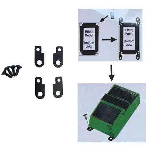 Heavy Duty Guitar Effects Pedal Mounting Kit With Metal Brackets And Screws Universal Pedalboard Hardware For All Effects Pedals 4 Sets