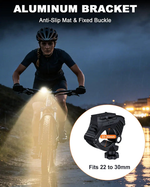 Beastly Bright USB Rechargeable Bike Headlight For Night Riding With Aluminum Body 8000 Lumens 13 Modes 5000mAh Type C Reverse Charging Waterproof Front Light 360 Degree Rotatable Bracket