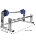 Manual Stretch Film Dispenser For Shipping And Moving Easy Desktop Wrapping Station with metal frame, dimensions shown