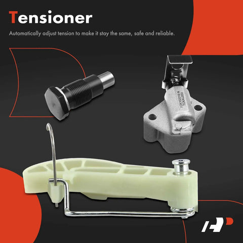 Engine Timing Chain Kit With Tensioner Guide for DOHC 2.0L EA888 Engines - Tensioner components displayed