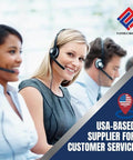 Customer service team with headsets representing USA-based supplier for Stick On Magnetic Sheets With Adhesive Backing 4 By 6 Inches 1 Pack Strong Hold For Photos Labels Crafts DIY Projects And More Great For Fridges And Home Organization.