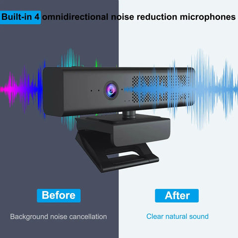 Hella Sharp 1080P Hd Webcam With Zero Fuss Setup And Pro Level Quad Mic Array showcasing noise reduction features and microphone.