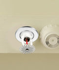 18 Piece Heavy Duty Metal Sprinkler Escutcheon Plates Ceiling Fire Sprinkler Trim Ring Covers, silver trim and sprinkler head.