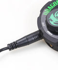 Close-up of Universal DC Power Cord For Tattoo Machines With Pen Rotary Systems connected to a Dragonhawk power unit